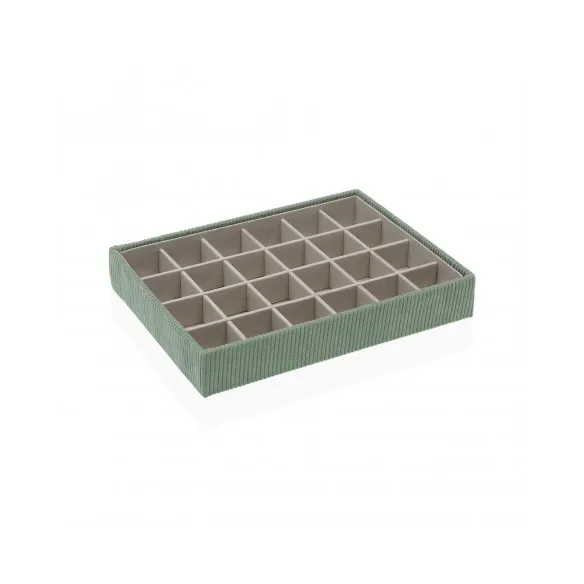 joyero de pana verde 20 compartimentos