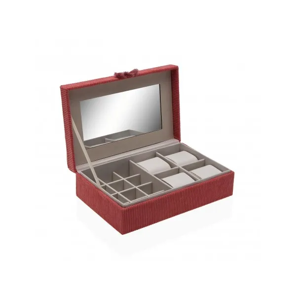 joyero pana rojo con espejo