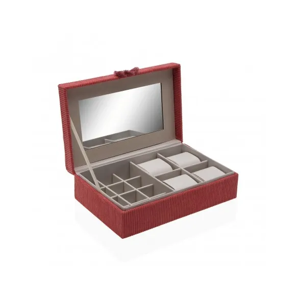 joyero pana rojo con espejo