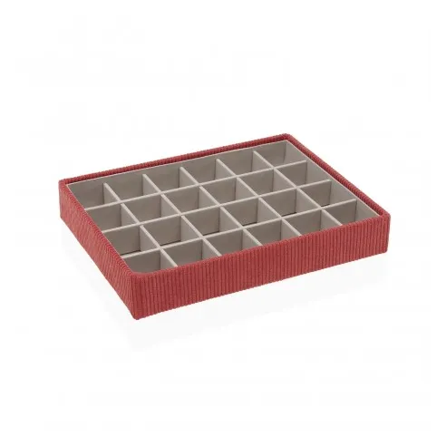 joyero de pana rojo 20 compartimentos