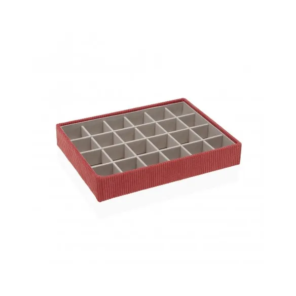 joyero de pana rojo 20 compartimentos