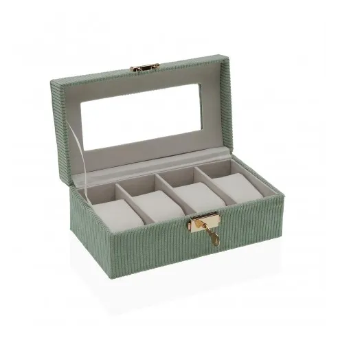 joyero relojero 4 relojes verde