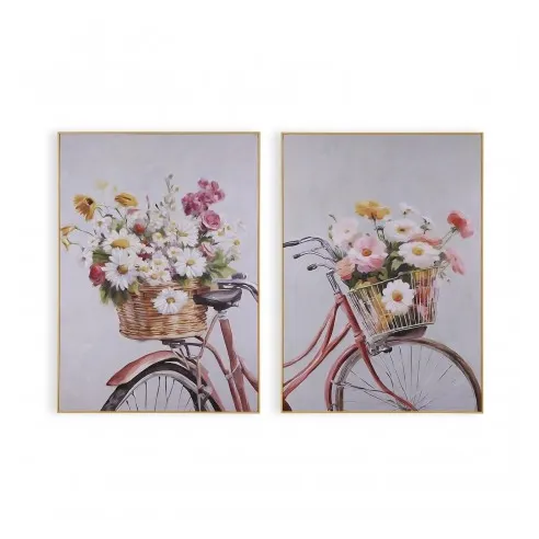 cuadro bicileta con flores