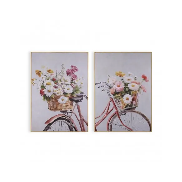 cuadro bicileta con flores
