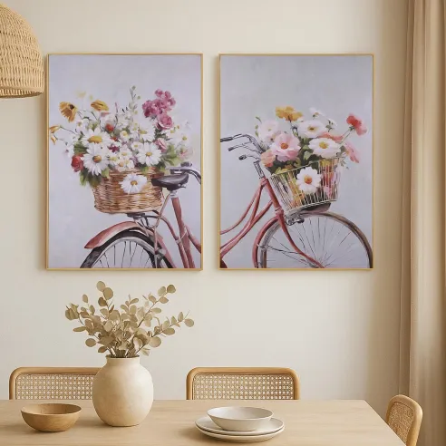 cuadro bicileta con flores