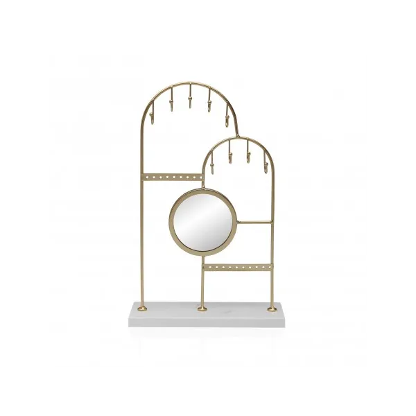 joyero metalico dorado con espejo