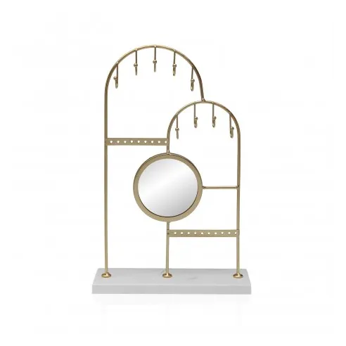 joyero metalico dorado con espejo