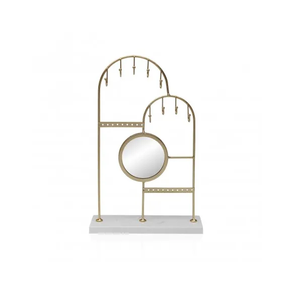 joyero metalico dorado con espejo