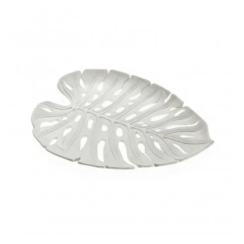 bandeja centro de mesa hoja blanca