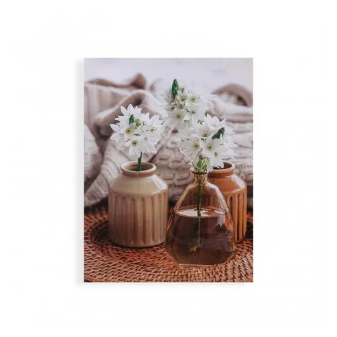 lienzo white flowers