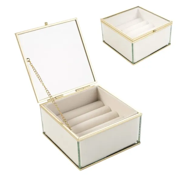 joyero cristal oro terciopelo natural