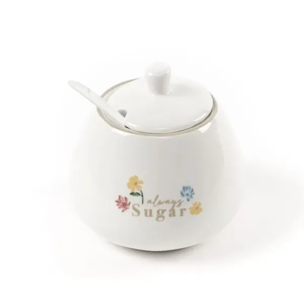 azucarero con cuchara flores