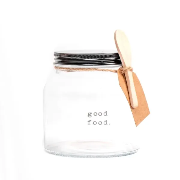 bote cristal con tapa y cuchara 600 ml