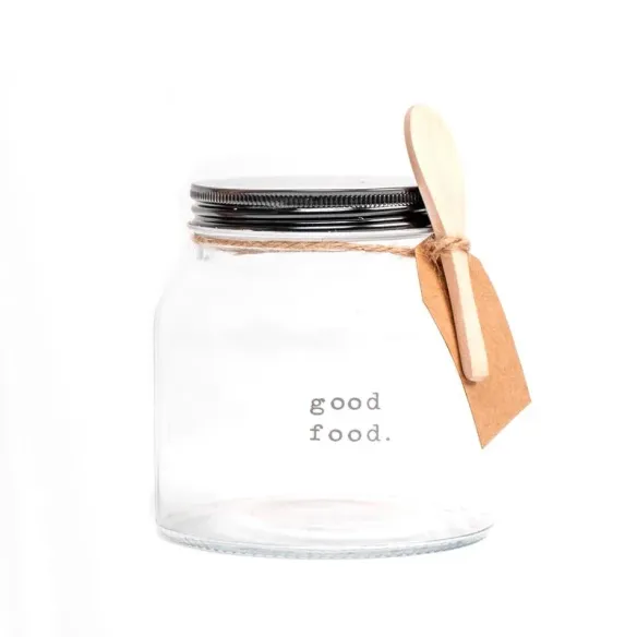 bote cristal con tapa y cuchara 600 ml