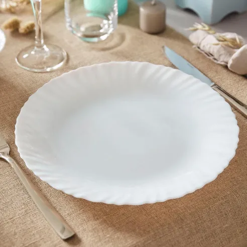 plato llano feston blanco 25 cm