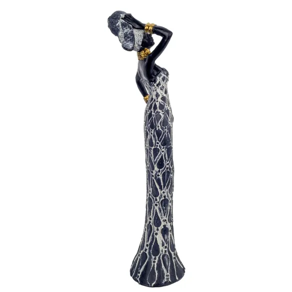 figura africana con basija gris