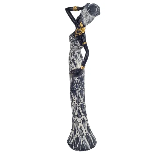 figura africana con basija gris