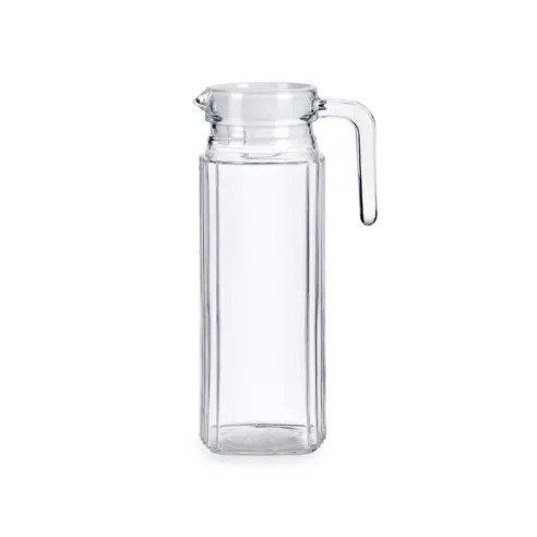 jarra cristal cuadrada rayada 1l