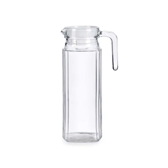 jarra cristal cuadrada rayada 1l