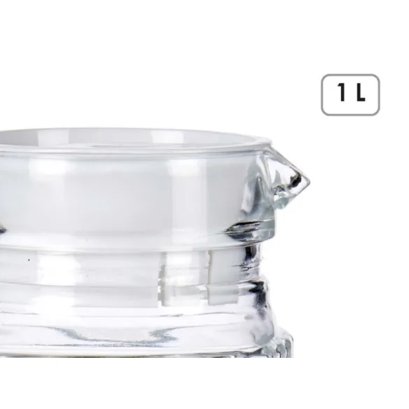 jarra cristal cuadrada rayada 1l