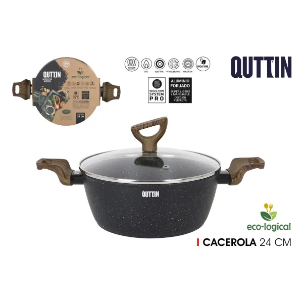 cacerola con tapa 24cm ecologo quttin