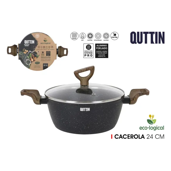 cacerola con tapa 24cm ecologo quttin