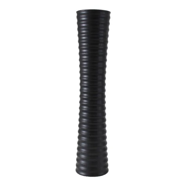 jarron alto suelo espiral negro