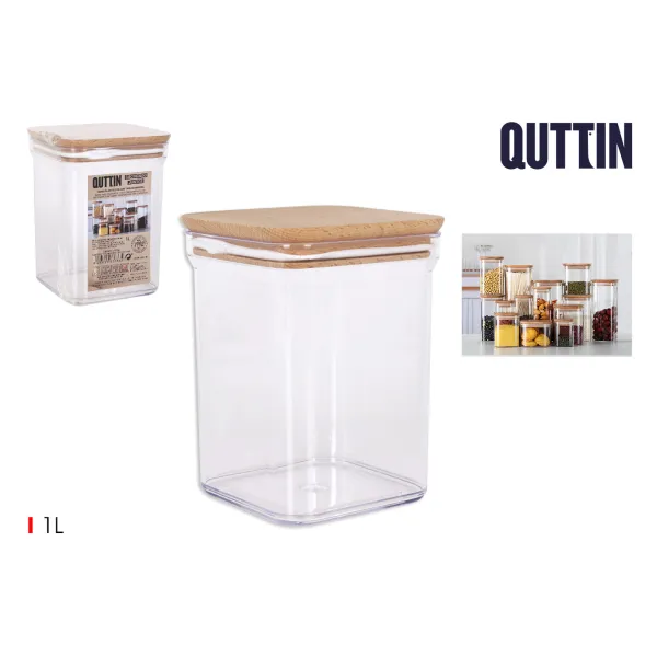 bote plastico 1l cuadrado tapa