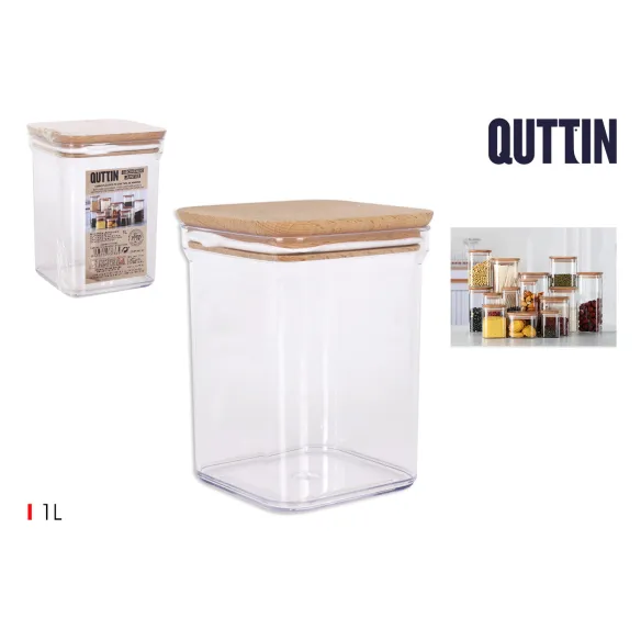 bote plastico 1l cuadrado tapa