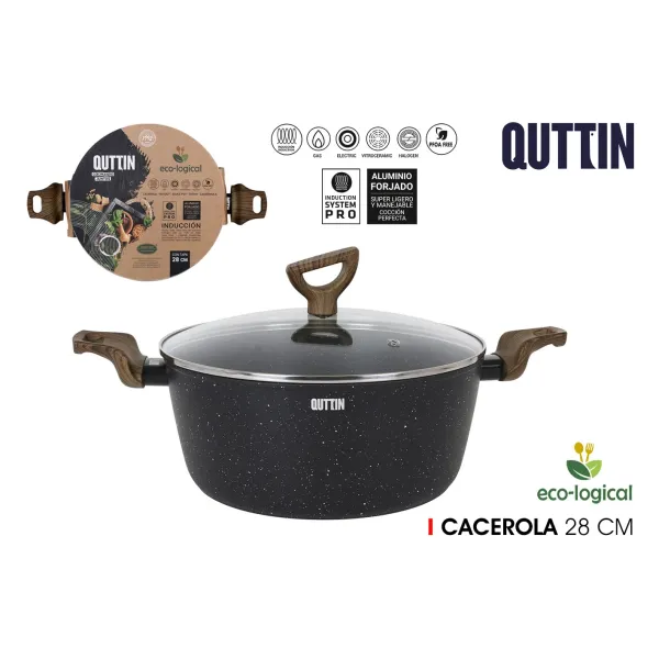 cacerola con tapa 28 cm ecolo quttin