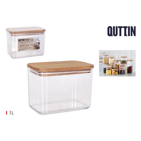 bote 1l cuadrado plastico tapa