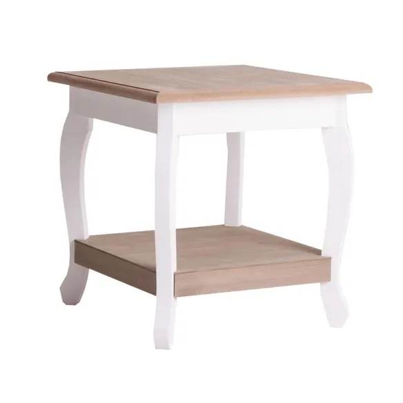 mesa auxiliar cuadrada con estante