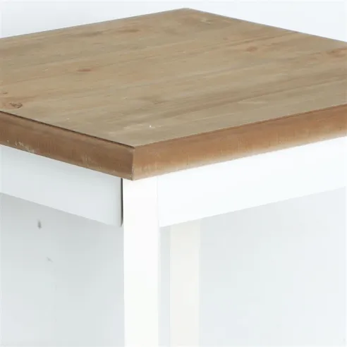 mesa auxiliar cuadrada con estante