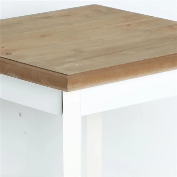 mesa auxiliar cuadrada con estante