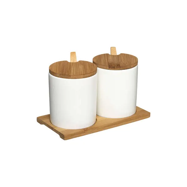 juego tarros con bandeja y cucharas