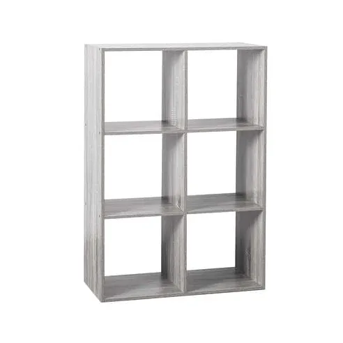 estanteria 6 compartimentos gris