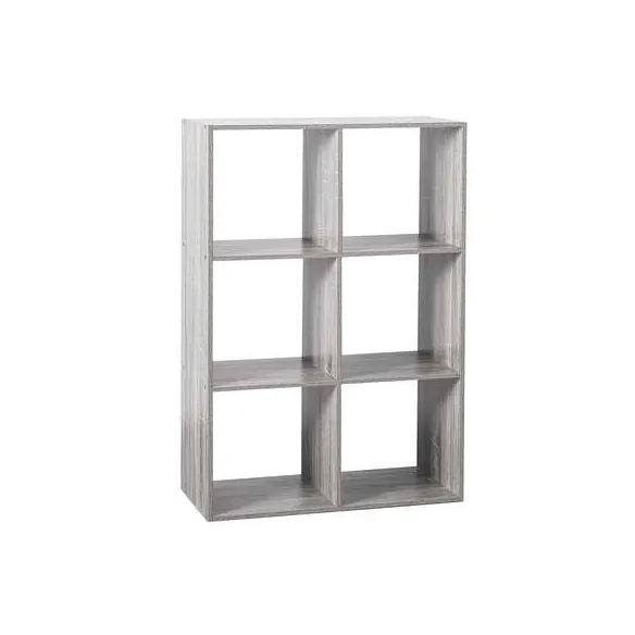estanteria 6 compartimentos gris