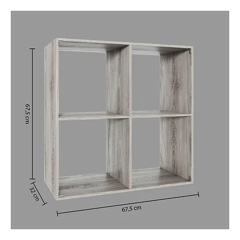 estanteria 4 compartimentos gris