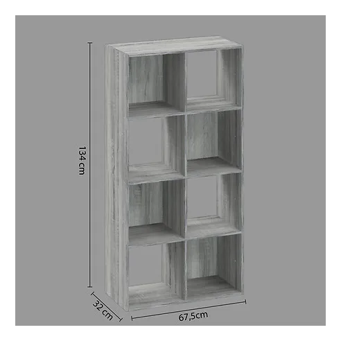 estanteria gris 8 compartimentos