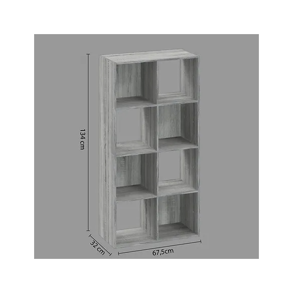 estanteria gris 8 compartimentos