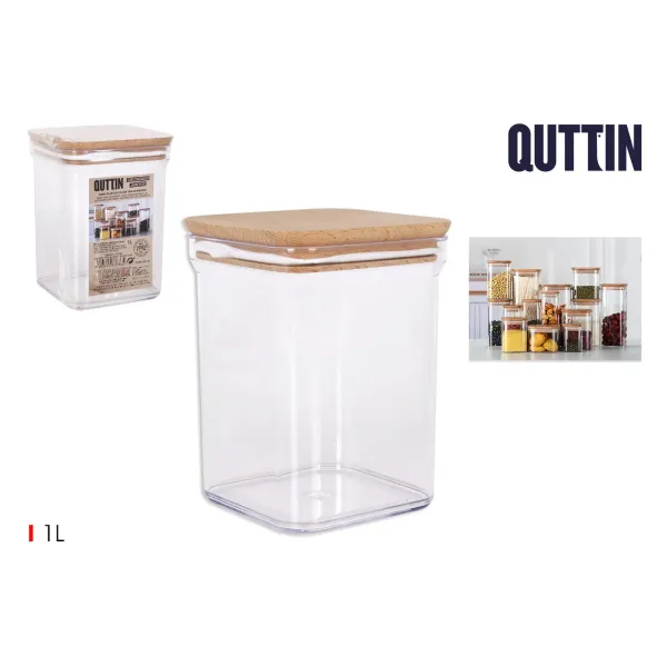 bote plastico 1l cuadrado tapa