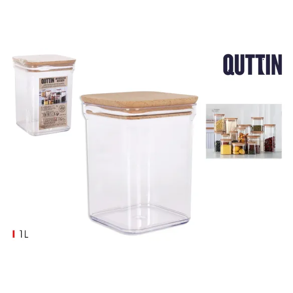 bote plastico 1l cuadrado tapa