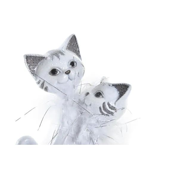 figura pareja gatos brillante blanco