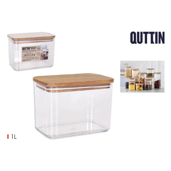 bote 1l cuadrado plastico tapa