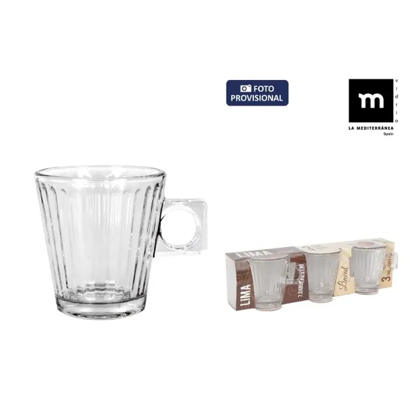 juego 3 tazas cristal 8 cl lima