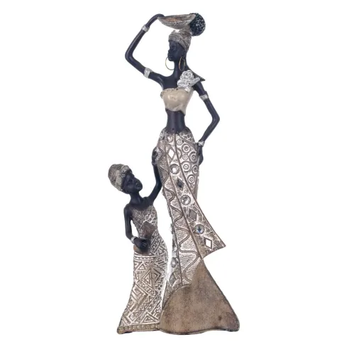 figura africana con nina beig