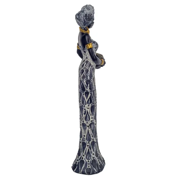 figura africana con cuenco