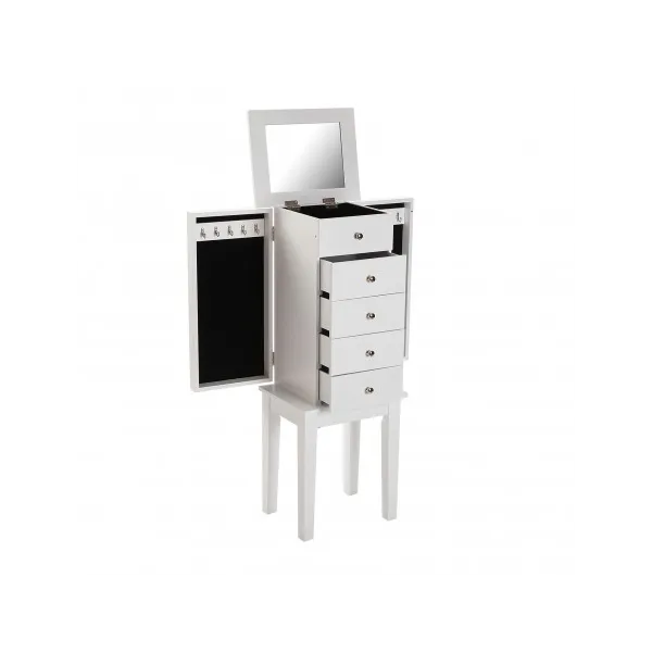 armario joyero madera blanco y cajones
