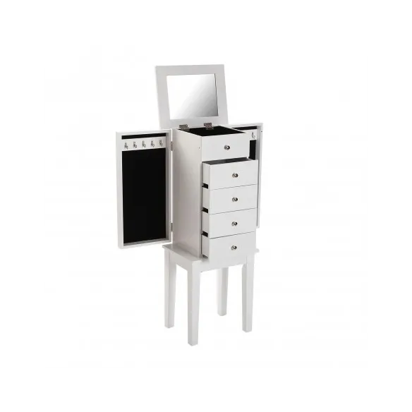 armario joyero madera blanco y cajones