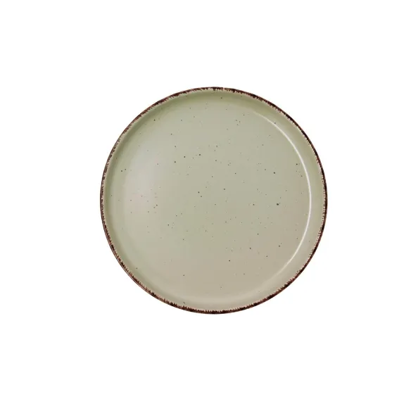 plato postre duna verde ceramico